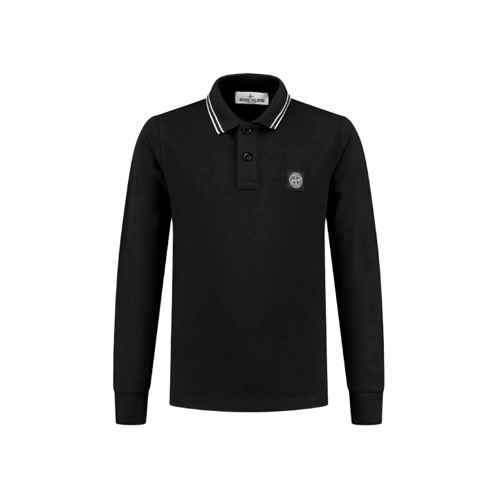 ◆키즈◆키즈 로고 패치 롱슬리브 폴로 티셔츠 블랙 K2S16 2200002 S0018 V0029