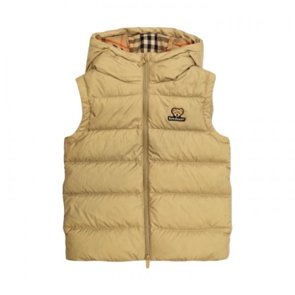 ◆키즈◆25FW 키즈 베어로고 퀄티드 다운 베스트 베이지 8109441