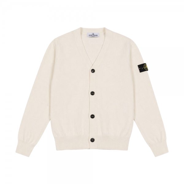 여성 와펜 패치 브이넥 코튼 니트 화이트 L1S16 5100003 S00B2 V0001