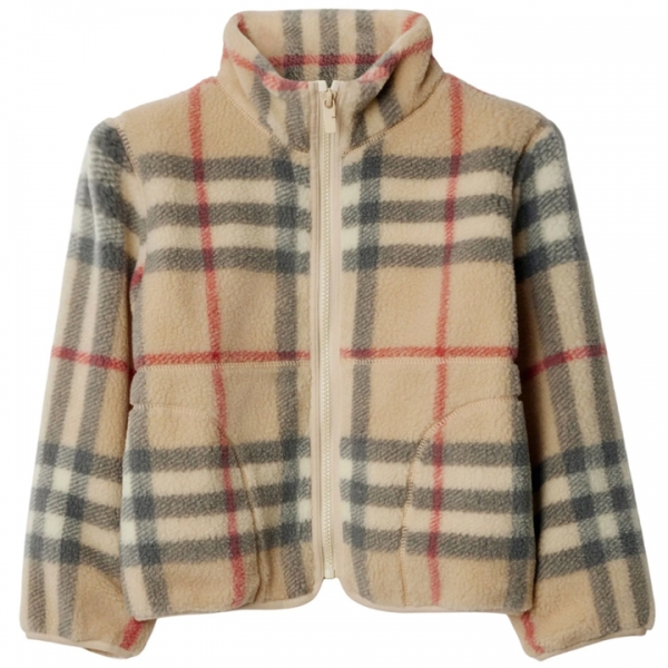 ◆키즈◆25SS 여성 체크 플리스 자켓 베이지 8100024