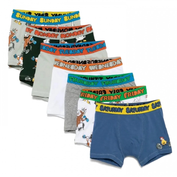 ◆키즈◆25SS 키즈 위클리 프린팅 언더웨어 7종 팩 멀티 TV0P19 Z2317 999MC