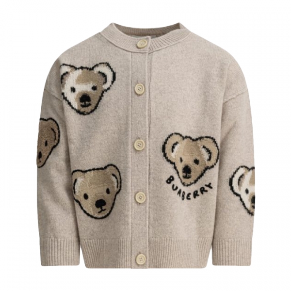 ◆키즈◆25FW 여성 베어 패턴 울 가디건 아이보리 8109387
