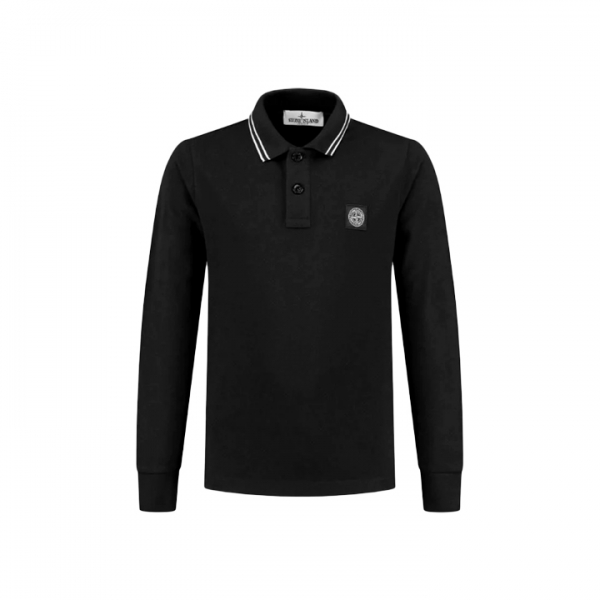 ◆키즈◆키즈 로고 패치 롱슬리브 폴로 티셔츠 블랙 K2S16 2200002 S0018 V0029