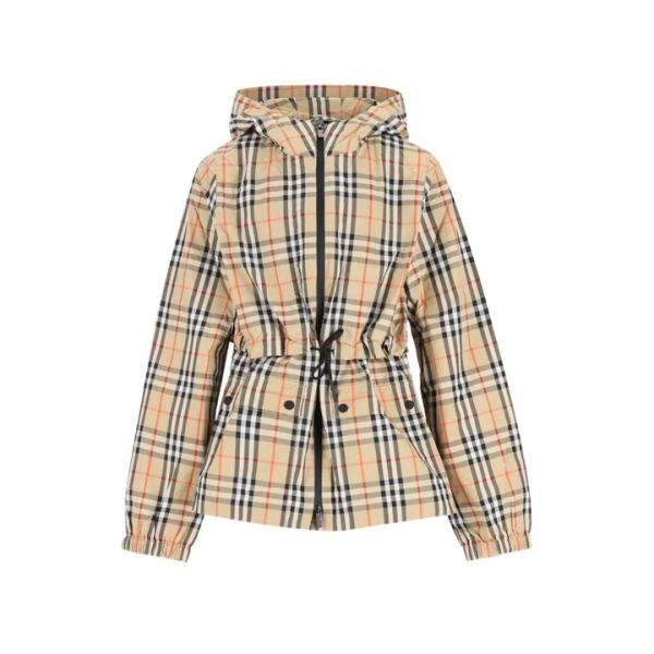 ◆키즈◆여성 브리오니 드로스트링 체크 후드 자켓 샌드 8117893