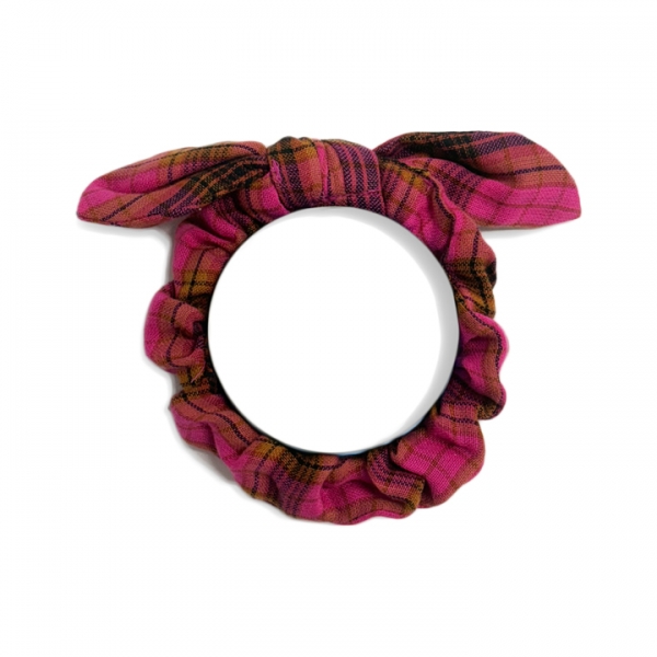 ◆키즈◆키즈 클로에 알프 체크 스크런치 핑크 25F_S0185 PINK