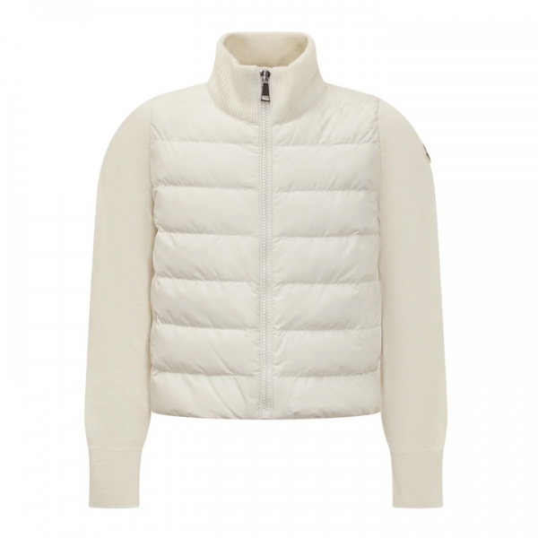 ◆키즈◆25FW 키즈 로고 패치 니트 믹스 패딩자켓 아이보리 K2 954 9B000 02 M1241 035