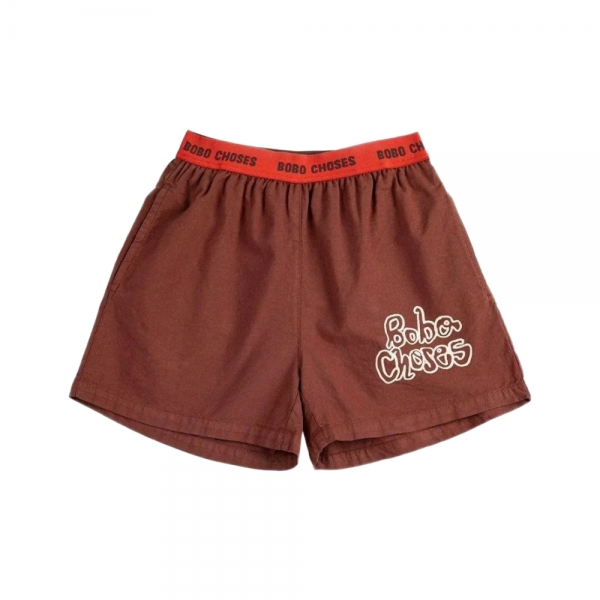 키즈 로고 바이 핸드 우븐 버뮤다 팬츠 브라운 B126AC145 211
