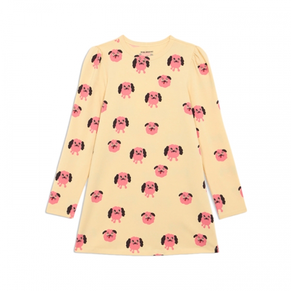 ◆키즈◆키즈 도그 패턴 롱슬리브 원피스 옐로우 26150103 23