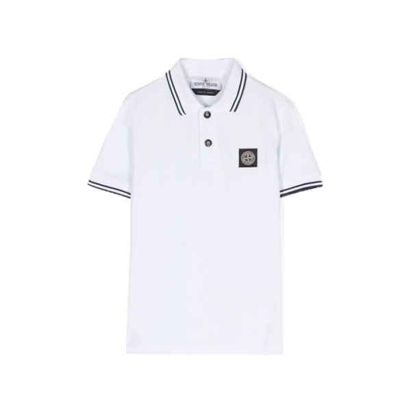 ◆키즈◆키즈 로고 패치 폴로 반팔 티셔츠 화이트 801621348 V1001