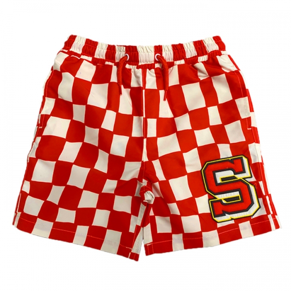 ◆키즈◆25SS 키즈 체크 패턴 스윔팬츠 레드 TWCP69 Z2687 101RO