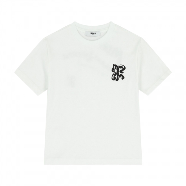 키즈 그래픽 로고 반팔 티셔츠 화이트 S6MSJBTH257 001