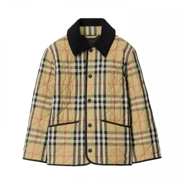 ◆키즈◆25FW 키즈 샌드체크 퀄팅 만조니 자켓 베이지 8108500