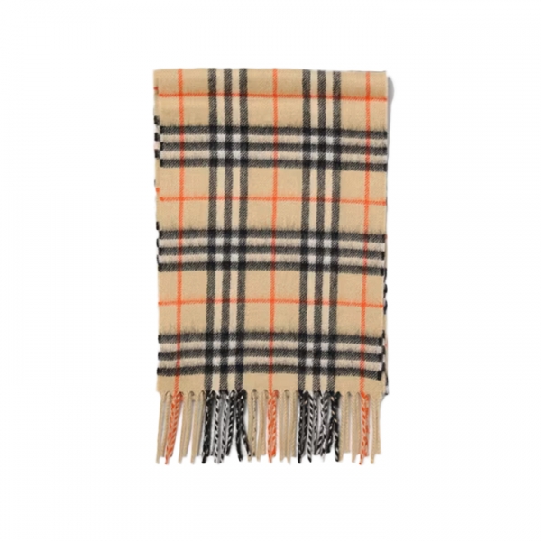 ◆키즈◆키즈 빈티지 체크 캐시미어 머플러 샌드 8089369