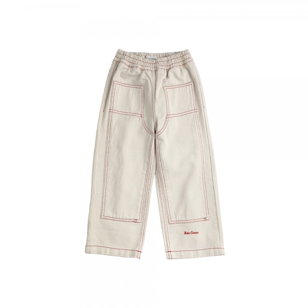 키즈 자수 로고 트윌 팬츠 오프화이트 B126AC094 199