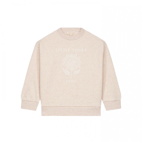 ◆키즈◆키즈 로잘리아 자수 맨투맨 헤더크림 25F_S0172 HECRE