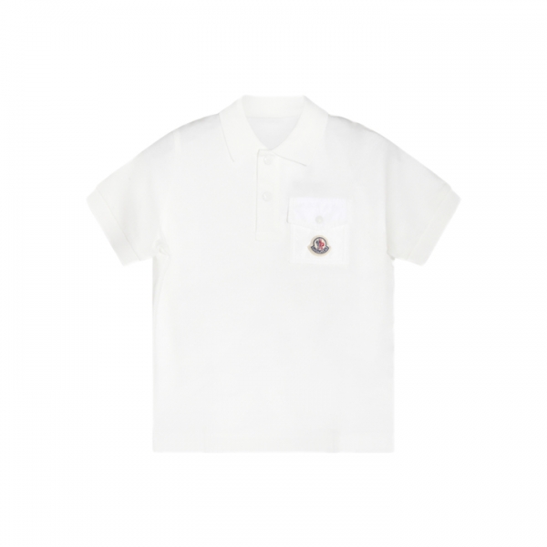 ◆키즈◆여성 MANICHE CORTE 로고 패치 포켓 폴로 티셔츠 화이트 8A000 06 89ALK 034