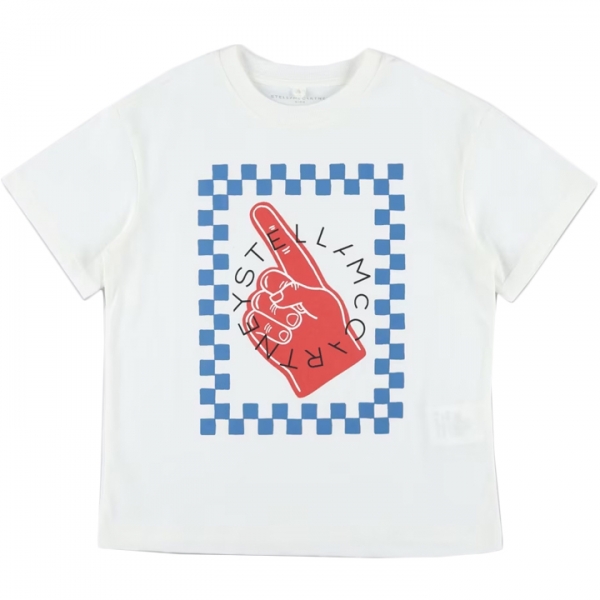 ◆키즈◆25SS 키즈 핸드 로고 티셔츠 화이트 TW8R71 Z0434 100