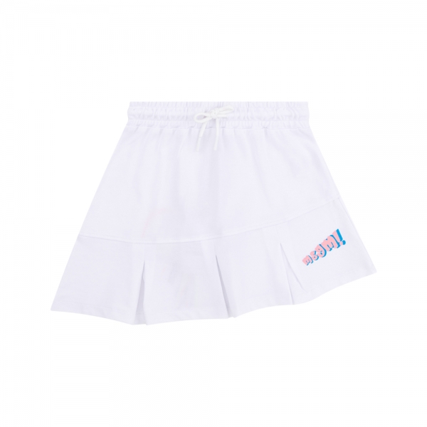 키즈 팝 로고 피케 비대칭 스커트 화이트 S6MSJGSK223 001