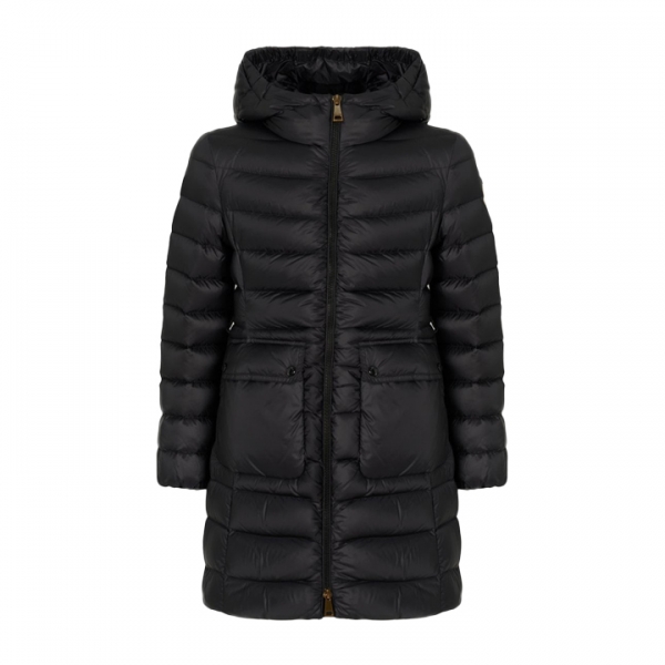 ◆키즈◆키즈 아딜레 ADILE 로고 패치 후드 롱 경량패딩 블랙 1C000 02 597YF 999