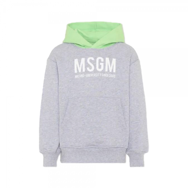 여성 로고 프린팅 투톤 후드티 그레이/파라다이스 그린 S6MSJBHS050 27101