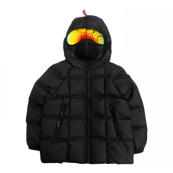 ◆키즈◆키즈 스퀘어 퀄팅 고글 후드 패딩자켓 블랙 JK 716R T TMF5 90