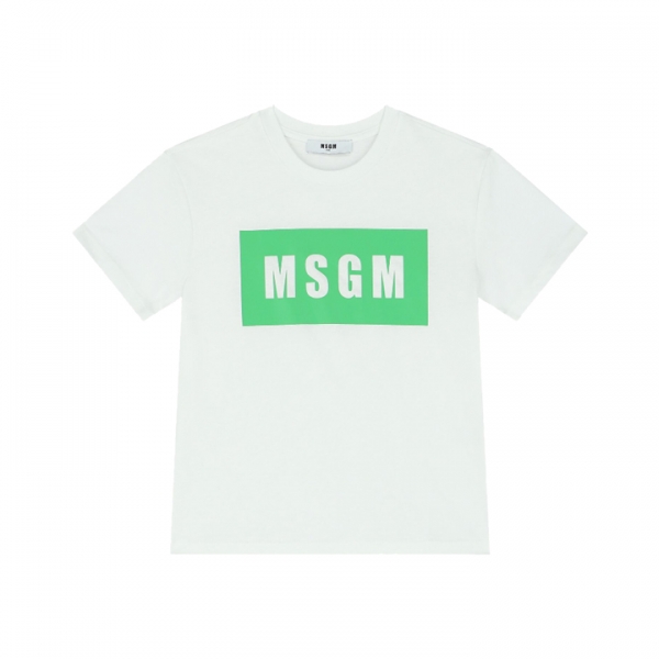 ◆키즈◆키즈 베이직 박스 로고 티셔츠 화이트 S4MSJUTH010 001