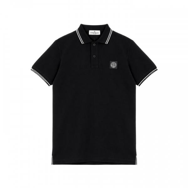 ◆키즈◆키즈 로고 패치 반팔 카라티셔츠 블랙 L1S16 2200002 S0018 V0029