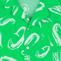 ◆키즈◆24SS 키즈 로고 패턴 숏슬리브 셔츠 그린 S4MSJBSI244 080