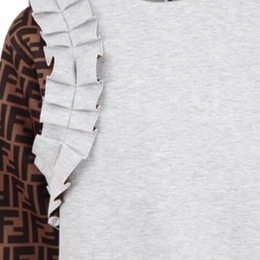 ◆키즈◆23SS 키즈 FF 로고 러플 맨투맨 그레이 JFH110 AEZJ F0WG5