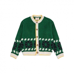 ◆키즈◆키즈 칼레이도스코프 자카드 가디건 파인 그린 B225AC114 311