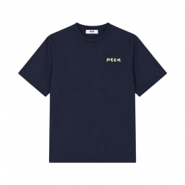 키즈 스몰 로고 페인팅 반팔 티셔츠 다크블루 S6MSJUTH003 MS072