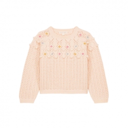 ◆키즈◆키즈 바키타 플로럴 니트 블러쉬 25F_J0301 BLUSH