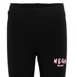 키즈 로고 스트레치 져지 레깅스 팬츠 블랙/페어리핑크 S6MSJGLG067 11088