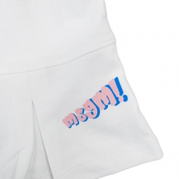 키즈 팝 로고 피케 비대칭 스커트 화이트 S6MSJGSK223 001