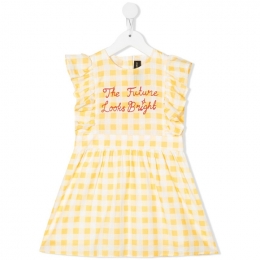 ◆키즈◆22FW 키즈 깅엄 체크 프릴 원피스 옐로우 22650101 23