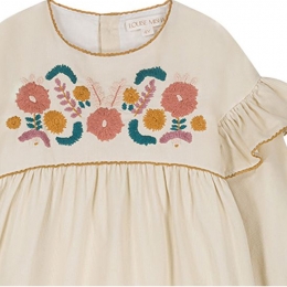 ◆키즈◆23FW 키즈 ILLIA 플로럴 자수 패턴 원피스 크림 S0427 CREAM