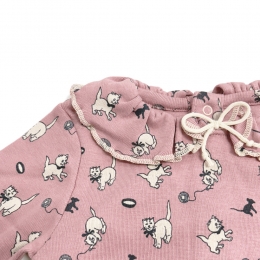 ◆키즈◆키즈 캣마우스 패턴 패티 온지 바디슈트 앤틱로즈 B3134W25 0A1