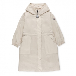 ◆키즈◆23SS 키즈 LINS 로고 패치 후드 롱 패딩자켓 베이지 1C000 18 53333 20N