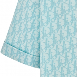 ◆키즈◆24FW 키즈 오블리크 코튼 티셔츠 블루 4WBM23TEEG 575