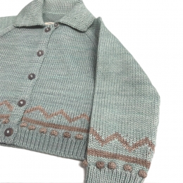 ◆키즈◆키즈 지그재그 가디건 세이지그린 K1220W25 315