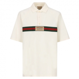 ◆키즈◆24SS 여성 웹 로고 패치 카라 티셔츠 아이보리 758815 XJF3F 9791