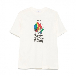 ◆키즈◆25FW 키즈 큐브 로고 티셔츠 아이보리 F5MSJBTH302 013