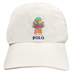 ◆키즈◆25SS 키즈 테디베어 자수 캡모자 화이트 963969 001