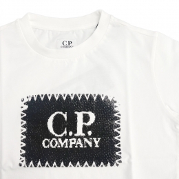 ◆키즈◆키즈 로고 라벨 프린팅 반팔 티셔츠 화이트 20CKTS013B 00LAA17 103