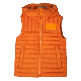 ◆키즈◆22FW 키즈 로고 패치 후드 패딩 조끼 오렌지 8053710