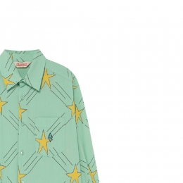 ◆키즈◆22SS 키즈 스타 패턴 셔츠 라이트그린 S22076 257AV