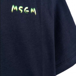 키즈 스몰 로고 페인팅 반팔 티셔츠 다크블루 S6MSJUTH003 MS072