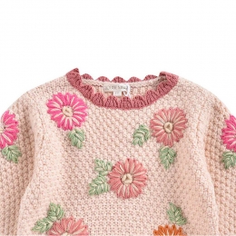 ◆키즈◆24FW 키즈 플라워 아시아 니트 블러쉬 J0023 BLUSH