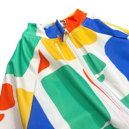 키즈 로고 블럭 컬러 올오버 스윔수트 오버롤 오프화이트 B126AC153 199