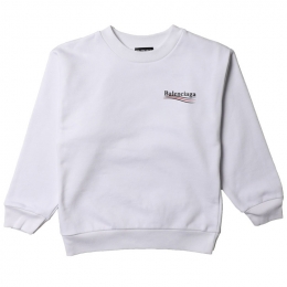 ◆키즈◆21FW 키즈 웨이브 로고 맨투맨 화이트 558145 TIVB4 9040